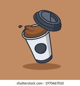 Overflow Coffee Cup Illustration Design Isolated Stock Vector (Royalty Free) 1970467010