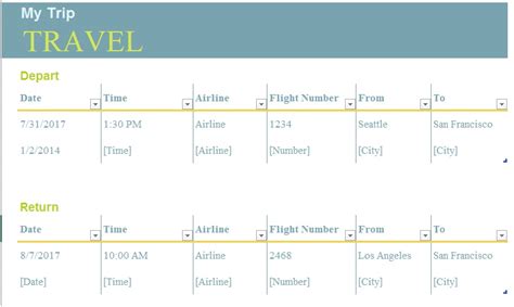 8 Free Travel Itinerary Templates In Ms Word And Ms Excel