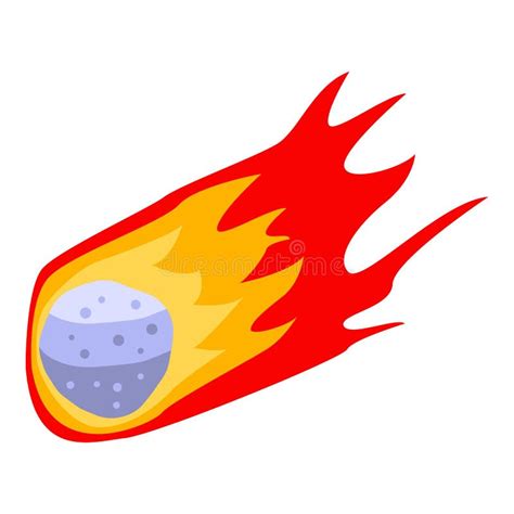 Fire Meteorite Icon Realistic Style Stock Vector Illustration Of