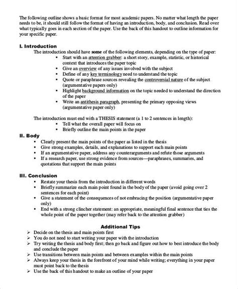 10 Formal Outline Templates Free Sample Example Format Download