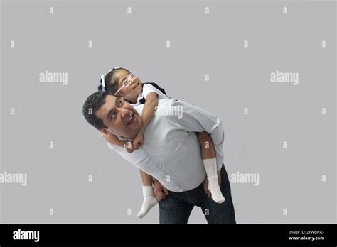 Divorced Single Dad With His Year Old Brunette Latina Daughter Dressed In School Uniform