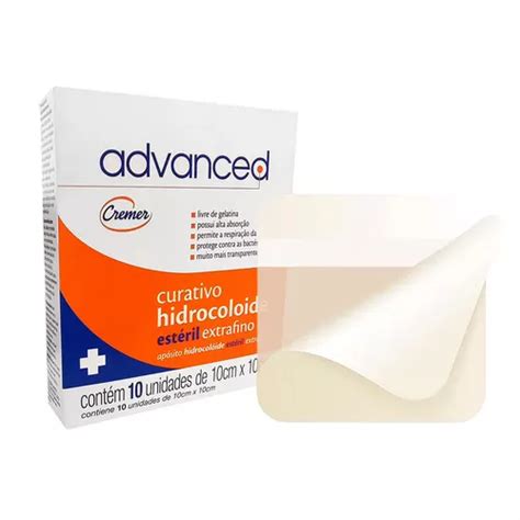 Curativo Hidrocoloide Advanced 10x10cm Extrafino C 10 Und