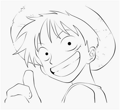 Lineart Monkey Head - Luffy One Piece Desenho, HD Png Download ...