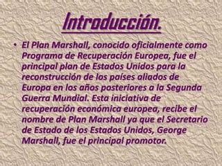 El Plan De Marshall PPT