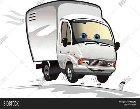 Vector Cartoon Delivery Truck Vector & Photo | Bigstock