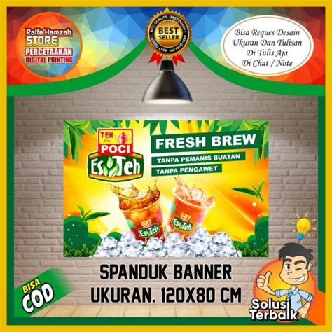 Jual Cetak Spanduk Banner Backdrop Minuman Es Teh Poci Ukuran 80 X