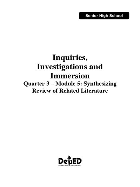 M5 Synthesizing Review of Related Literature | PDF | Educational ... 