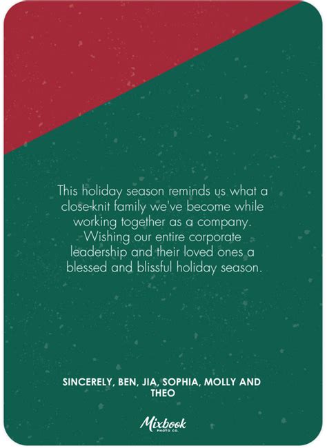 15 Best Holiday Card Messages for Employees — Mixbook Inspiration