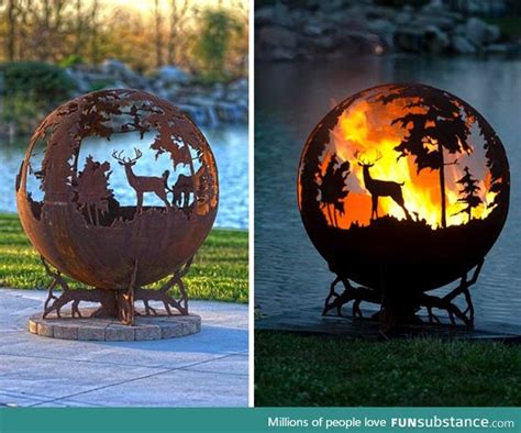 burning forest fire pit funsubstance