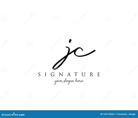 Jc Initial Handwriting Signature Logo Template Vector Stock Vector