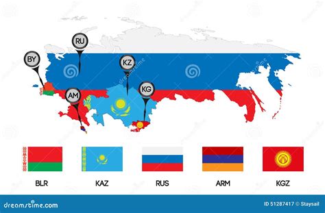 Eurasian Economic Union Territory On World Map Stock Illustration | CartoonDealer.com #164679793