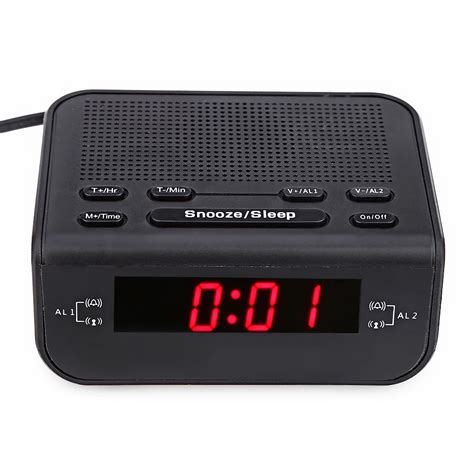 LED Digital Alarm Radio Clock FM Dual Alarm Buzzer Snooze Sleep ...