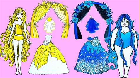 Paper Dolls Dress Up Wedding Day And Night Dresses Handmade Quiet Book Barbie Story And Crafts