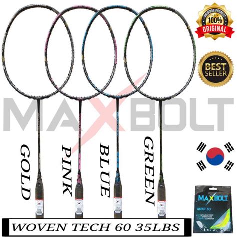 ORIGINAL Raket Badminton MAXBOLT WOVEN TECH 60 90 Thunderbolt