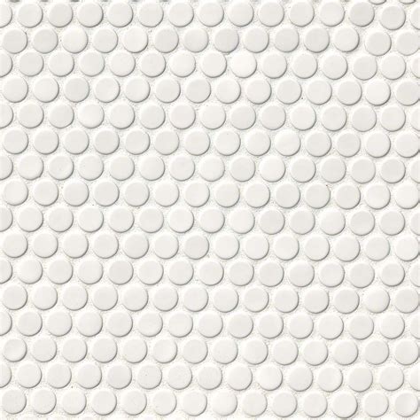 White Glossy Porcelain Penny Round Mosaic Tile