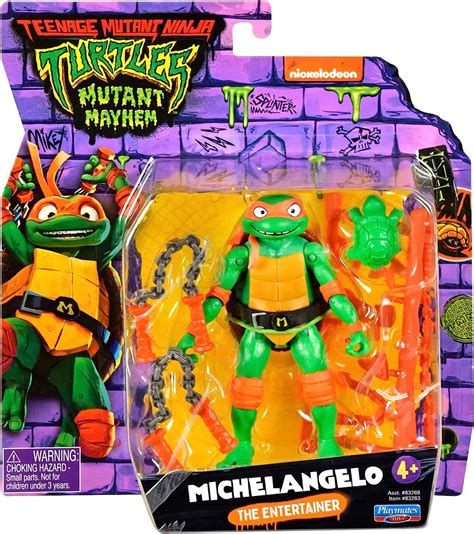 Teenage Mutant Ninja Turtles Mutant Mayhem Michelangelo 4 6 Action Figure The Entertainer