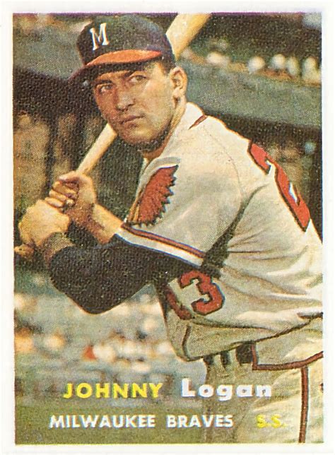 Johnny Logan Baseball Card Vintage Milwaukee Braves 1957 1960