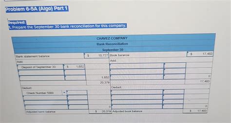 Solved Problem A Algo Preparing A Bank Reconciliation Chegg