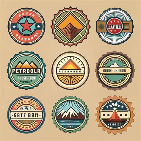 Vintage Retro Badges With Old Symbols Logos And Badges Hipster