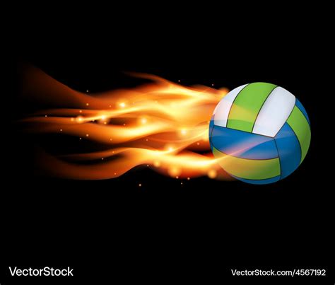 Flaming Volleyball Royalty Free Vector Image Vectorstock