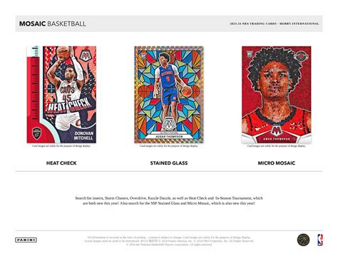 Panini Mosaic Nba Basketball Cards Hobby International