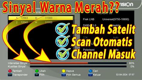 Cara Menambah Satelit Measat 3B 2024 K Vision Scan Otomatis Satelit