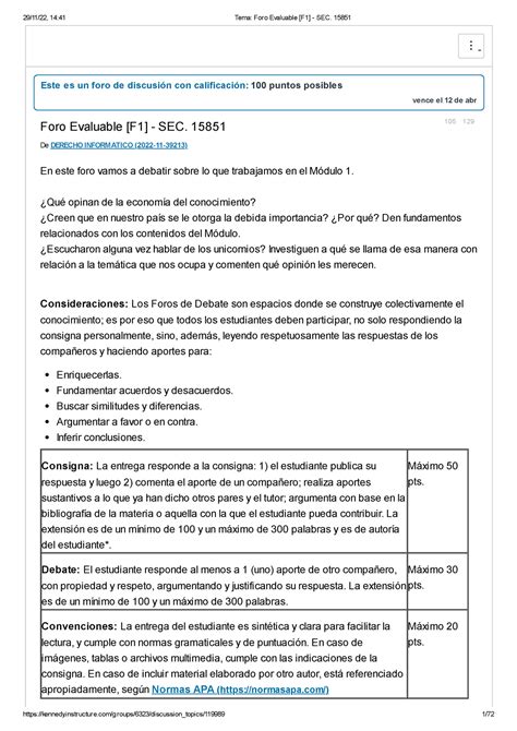 Tema Foro Evaluable F Sec Informatico Este Es Un Foro De