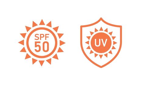 Spf 50 Sun Protection Icons For Sunscreen Packaging Uva Uvb Control