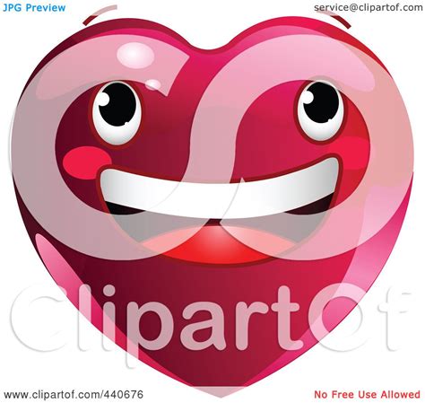 Royalty Free Rf Clip Art Illustration Of A Smiling Red Heart