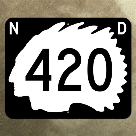 North Dakota Route 420 Highway Marker Road Sign Shield 1961 Native American Etsy