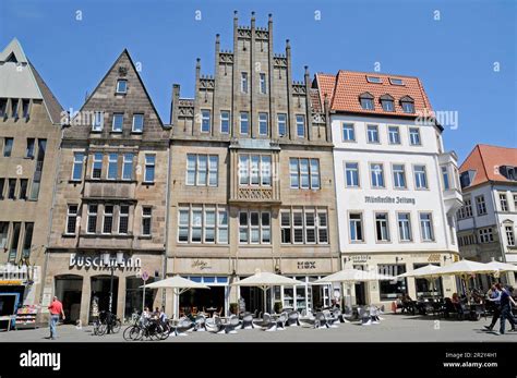 Street Cafe Gabled Houses Prinzipalmarkt Roggenmarkt Drubbel