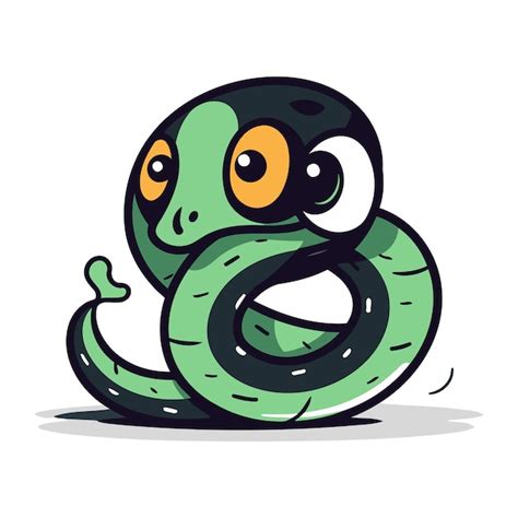 Cute Cobra De Desenho Animado Ilustra O Vetorial Isolada Em Fundo