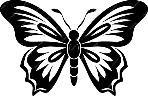 Premium Vector Butterfly Black And White Vector Illustration