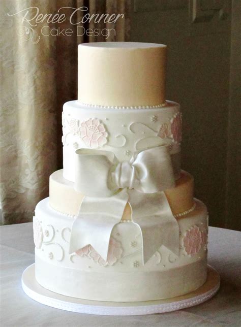 Peach And Cream Wedding Cake Rcw Renee Conner Cake Design