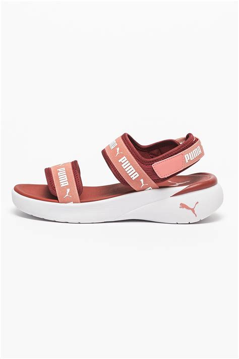 Puma, Сандали без пета с велкро Sportie, Бледочервен, 7 - eMAG.bg