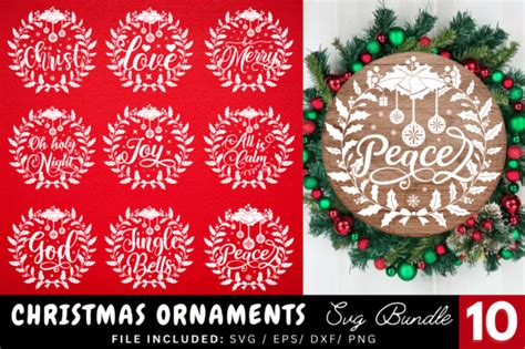 Christmas Round Ornament Svg Bundle Graphic By Regulrcrative Creative