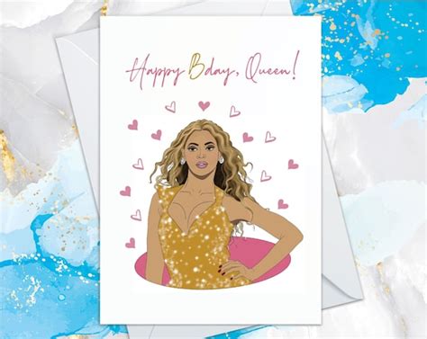 Beyonce Birthday Card Beyonce Card Beyonce Gift For Her Etsy