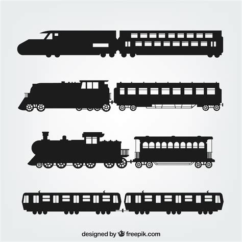 Free Vector Variety Of Train Silhouettes