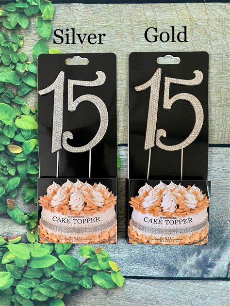 Rhinestone Number 15 Cake Topper Metal Rhinestone Crystal - Etsy