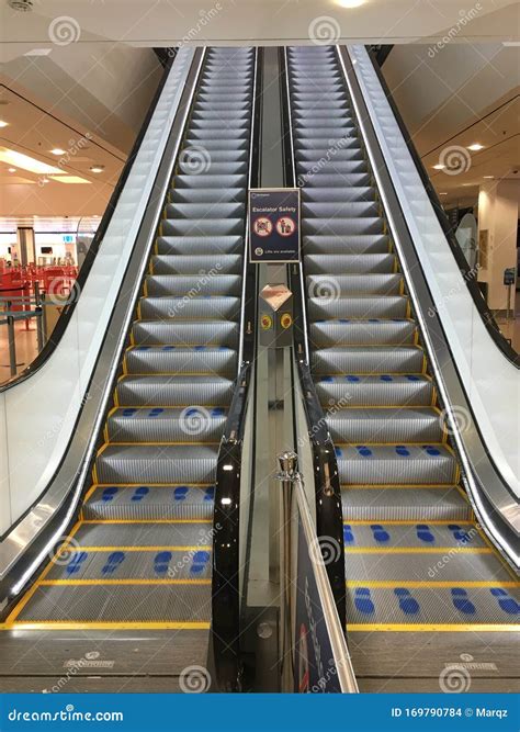 Escalator Elevator Stairs Lift At Birmingham Airport Editorial Stock