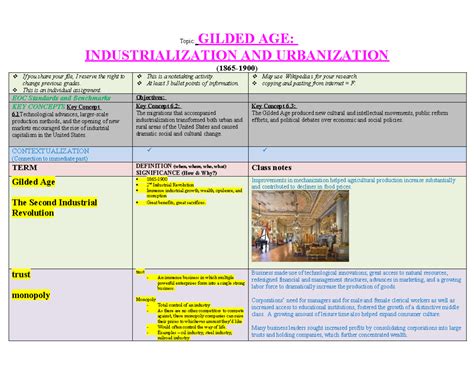 08 Gilded Age Topic Gilded Age Industrialization And Urbanization