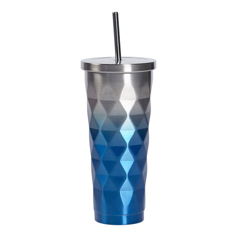 24 Oz Stainless Steel Double Wall Tumbler Ombre Blue