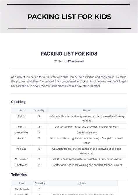 Free Export Packing List Template To Edit Online
