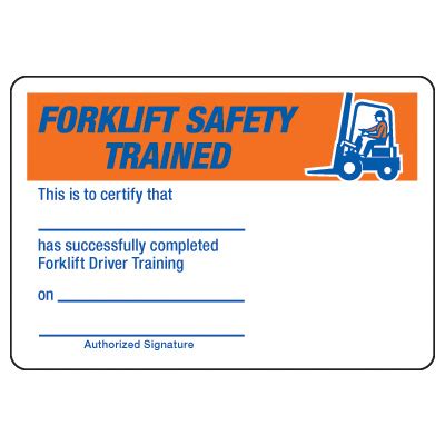 Forklift Certification Cards Free Template