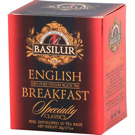 Basilur ENGLISH BREAKFAST czarna herbata CEJLOŃSKA saszetki 10 x 2 g