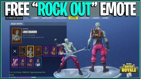 New Fortnite How To Get The Rock Out Emote And Love Ranger Skin