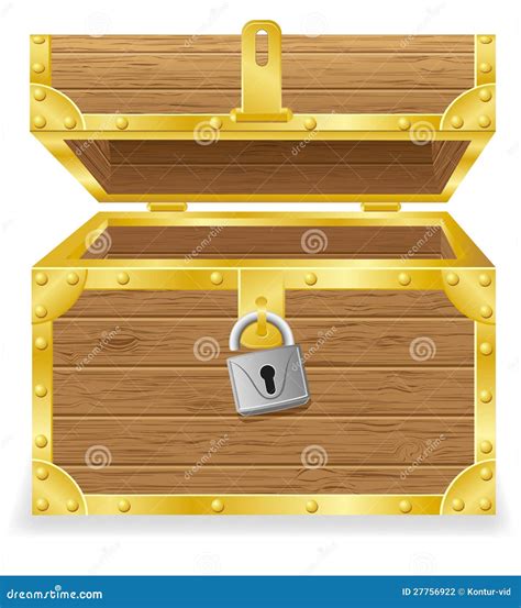 Open Antique Chest Vector Illustration Stock Vector Illustration Of