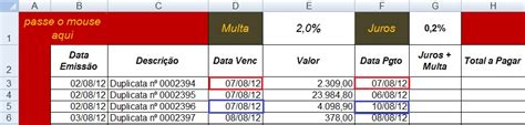 APLICANDO JUROS E MULTAS Excel E Access 0 Hot Sex Picture