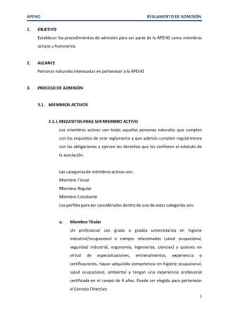 Reglamento de Admisión APEHO PDF