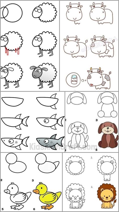 30 Easy to Draw Animals - Step by Step Tutorials - Kids Art & Craft